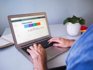 Laptop showing SEO dashboard